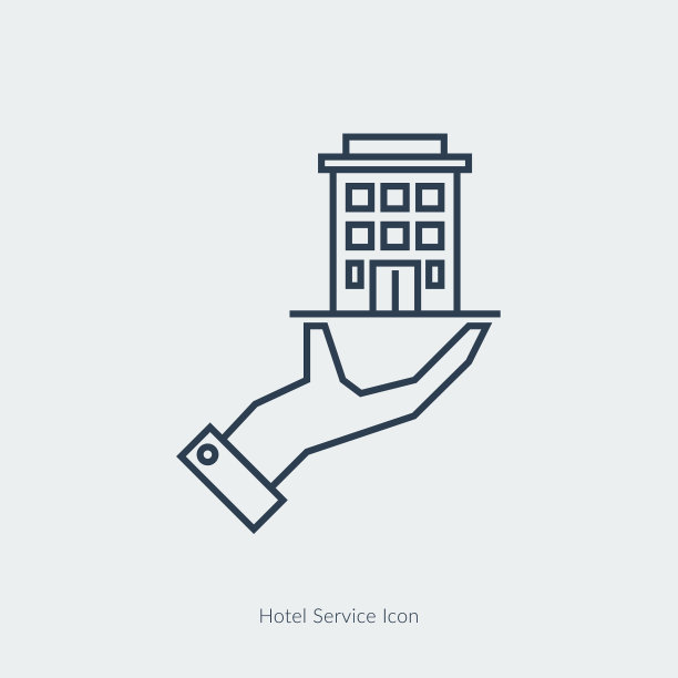 单图标酒店在服务员的手掌图片下载