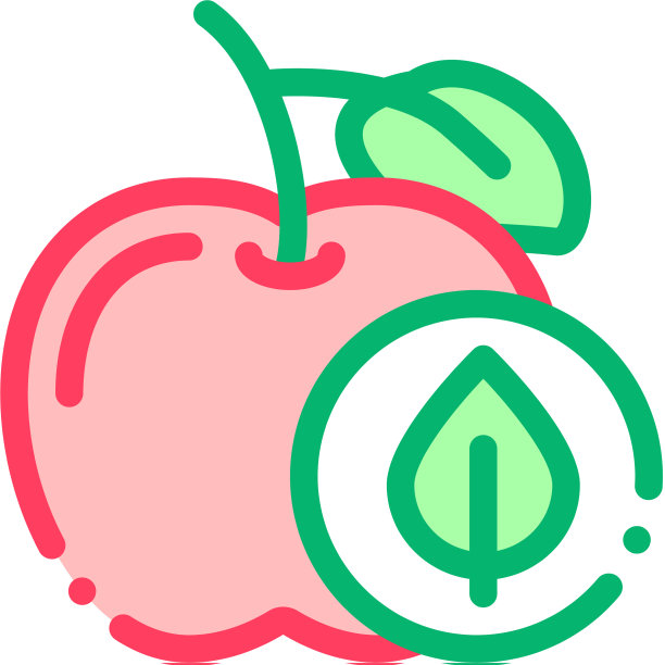 苹果果叶图标轮廓图片下载