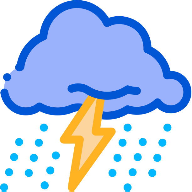 雨闪电图标轮廓图片下载
