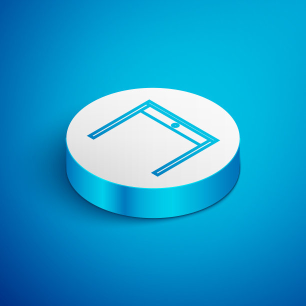 等距线木桌图标孤立在蓝色图片下载