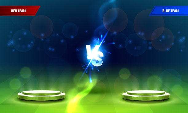 对游戏封面旗帜运动vs团队概念图片下载