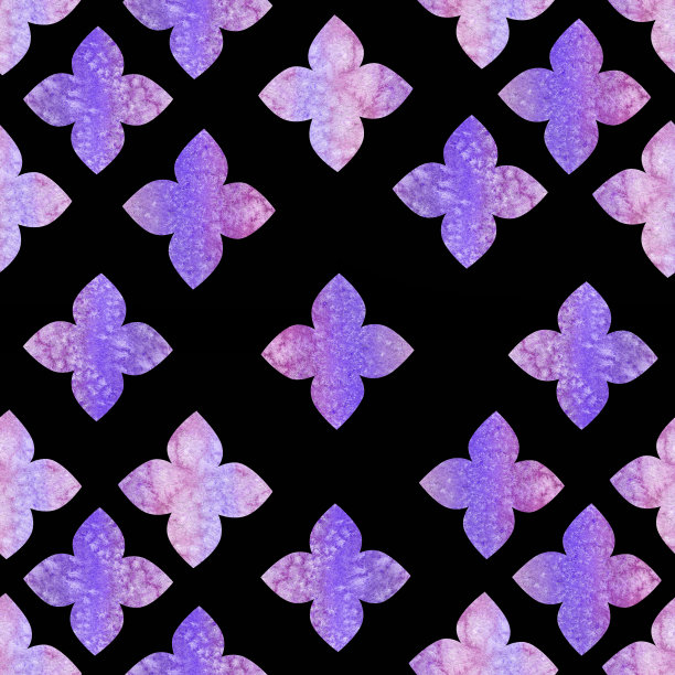 水彩无缝图案与阿拉伯装饰图片下载