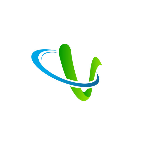 优雅的绿色字母V图片下载