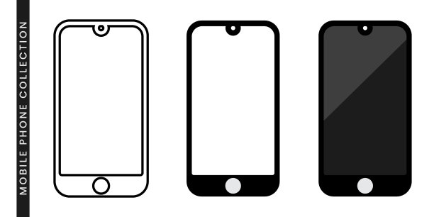 手机与一个空白屏幕和平面风格图片下载