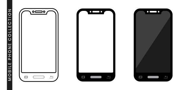 手机与一个空白屏幕和平面风格图片下载