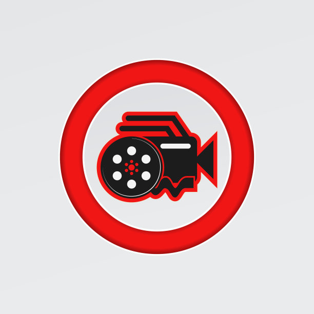 摄像机和胶片卷轴的图标为白色图片下载