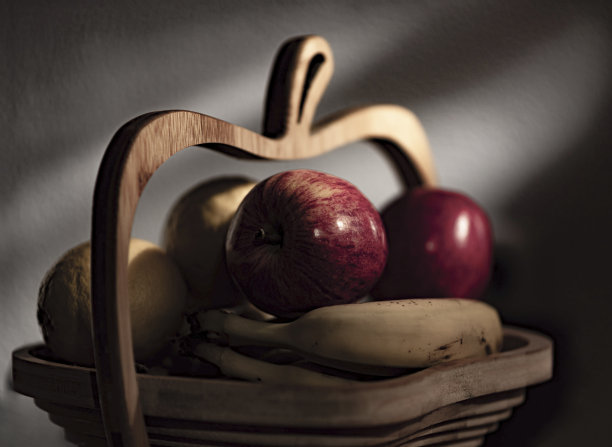 水果盘，静物画，苹果图片下载