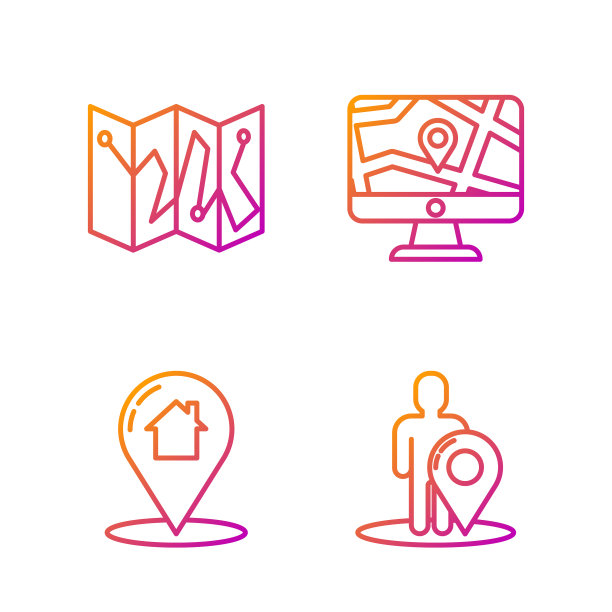 用一个剪影标记一个人的线地图图片下载