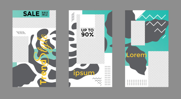 可编辑的方形社交网络模板图片下载