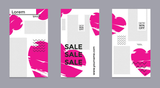 可编辑的方形社交网络模板图片下载