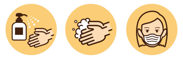 洗手、消毒、漱口、口罩图片下载