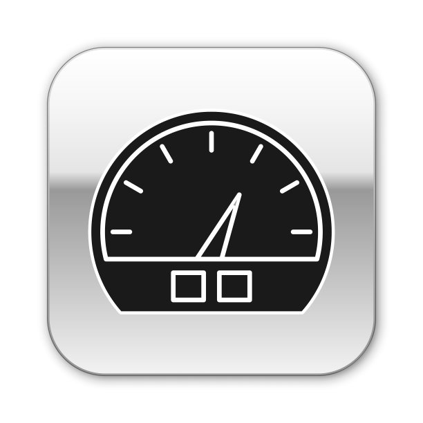 黑色速度计图标孤立在白色上图片下载