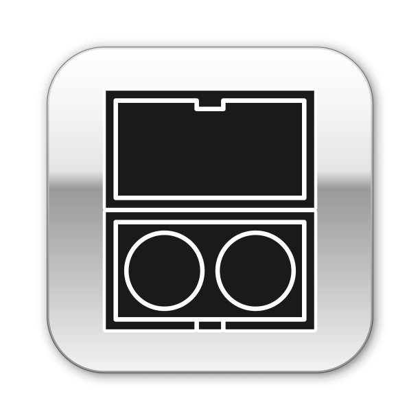 黑色化妆粉与镜子图标隔离图片下载