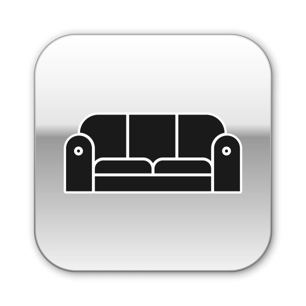 黑色沙发图标孤立在白色背景上图片下载