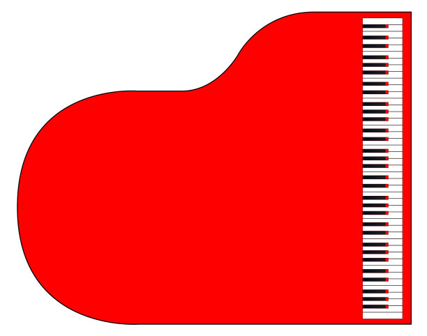 红色的三角钢琴图片下载