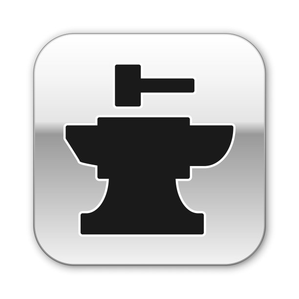 黑色的铁砧和锤子图标图片下载