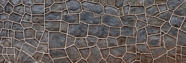 旧抽象的网状设计在一个房子的墙上-全景图片下载