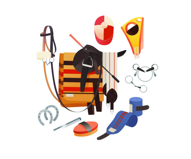 赛马场景与马具和配件图片下载