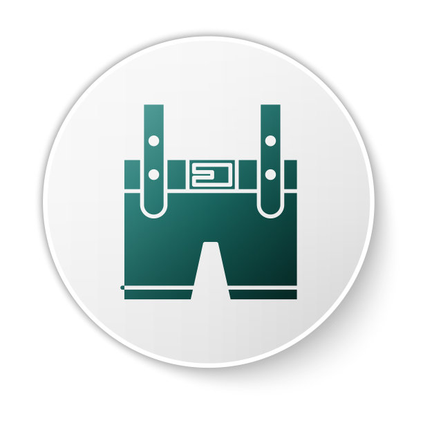 绿色皮短裤图标孤立在白色背景图片下载