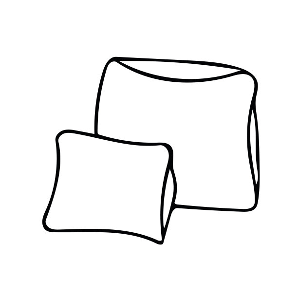 枕头手绘元素涂鸦风格。向量斯堪的纳维亚单色极简主义。舒适的家里,hygge图片下载