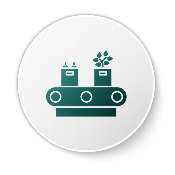 绿色输送带与纸盒图标图片下载