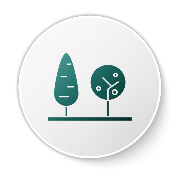 绿树图标孤立在白色的背景图片下载