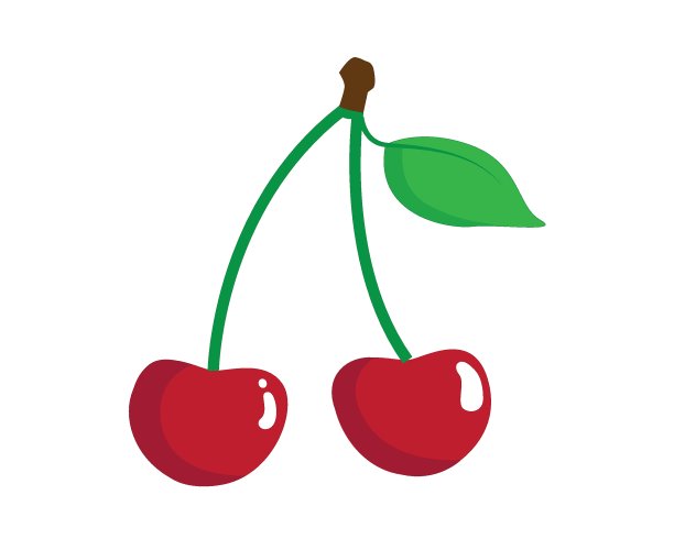 在白色背景上分离的樱桃果实扁平载体。图片下载