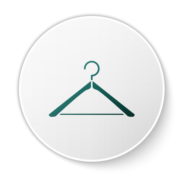 绿色衣架衣柜图标孤立在白色图片下载