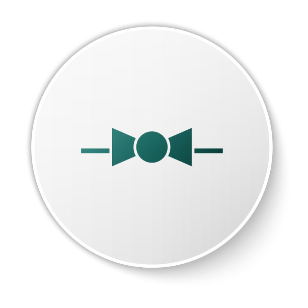 绿色蝴蝶结图标孤立在白色背景图片下载