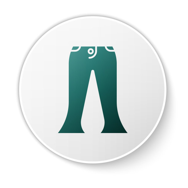 绿色裤子图标孤立在白色背景图片下载