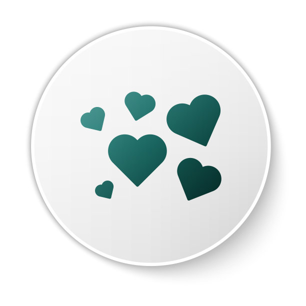 绿色的心图标孤立在白色的背景图片下载