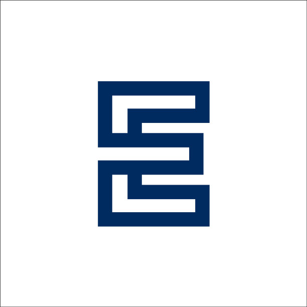 单线E字母标志图片下载
