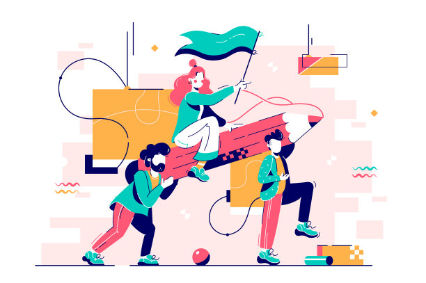 年轻男子随身携带有魅力的女孩用大铅笔图片下载