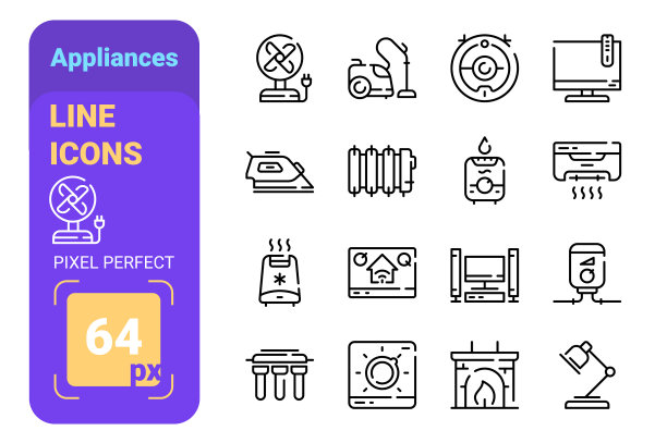 家电系列图标设置图片下载