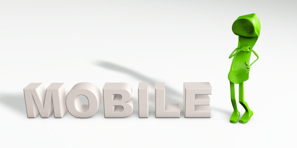 电话人物受到移动技术威胁的3d渲染图片下载