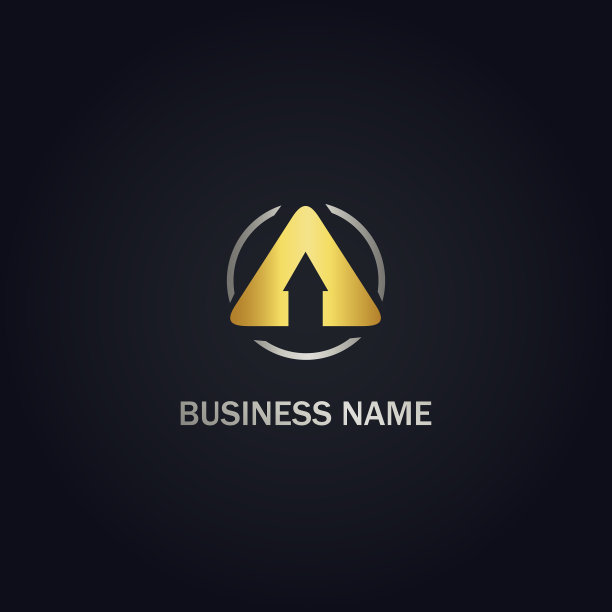 箭头向上的三角形金色标志图片下载