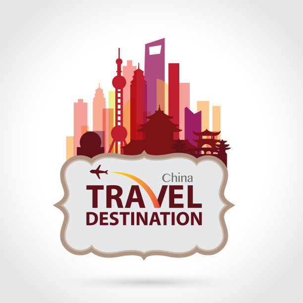 中国矢量天际线城市轮廓矢量插图图片下载