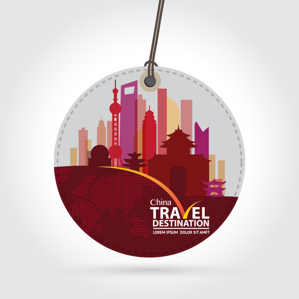 中国矢量天际线城市轮廓矢量插图图片下载