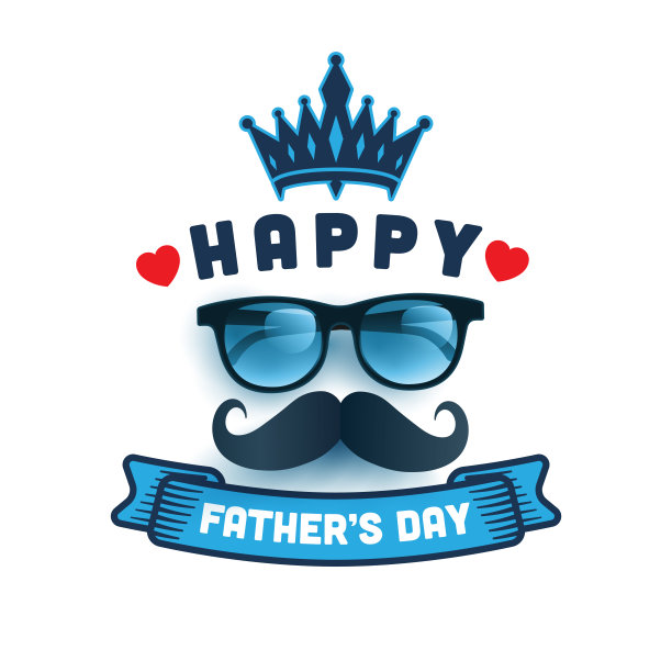 蓝色背景的礼盒贺卡祝您父亲节快乐。父亲节的问候和礼物平躺造型。促销和购物模板的爱爸爸图片下载