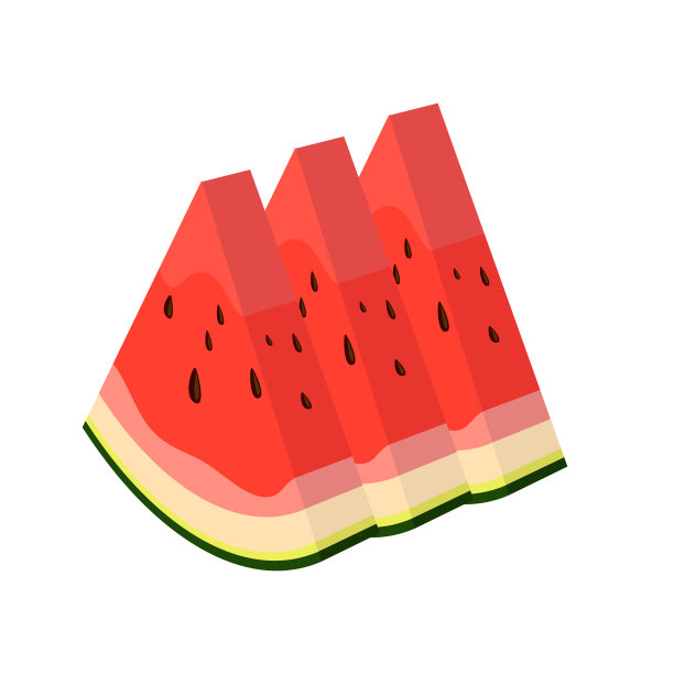 西瓜水果矢量插图。适合餐饮、餐厅或夏季设计。平的颜色风格图片下载