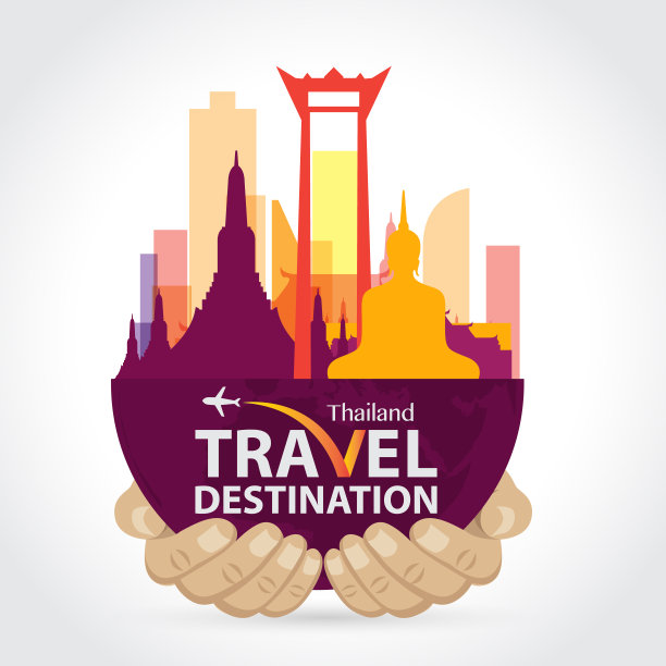 泰国矢量天际线城市轮廓矢量插图图片下载