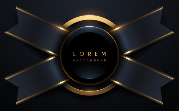 抽象的黑色和金色奢侈圈背景带图片下载