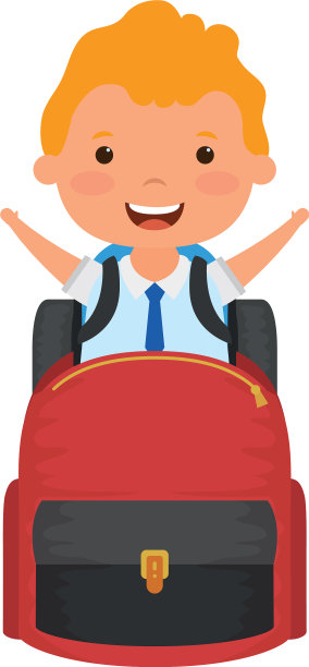 可爱的金发学生和书包的性格图片下载