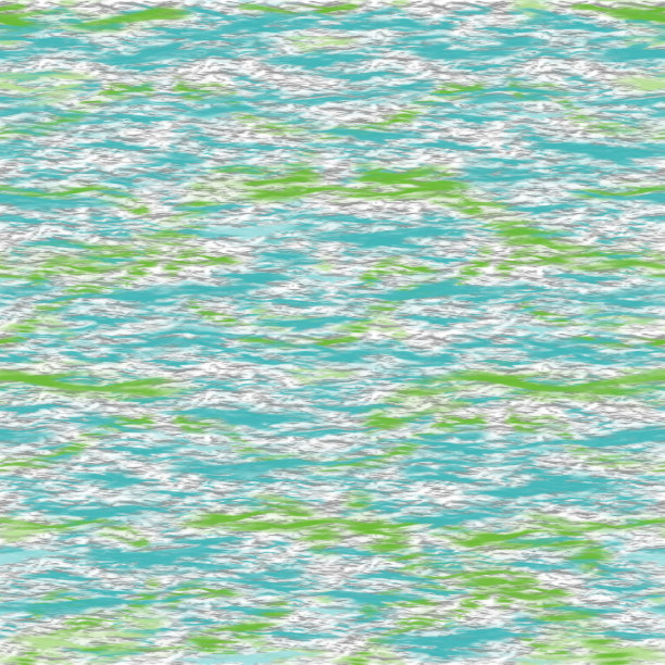 无缝模式与波浪，手绘插图图片下载