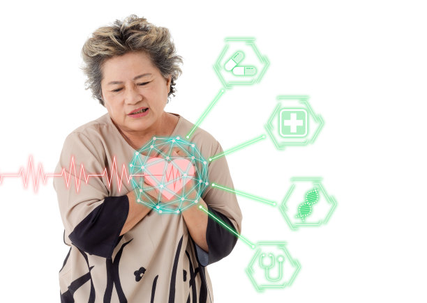 有关于医疗保健和心脏图表图标的女人。图片下载