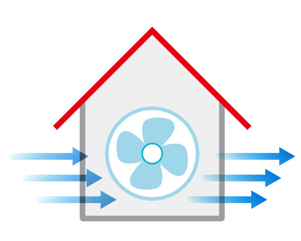 矢量插图促进房间空气的通风。图片下载