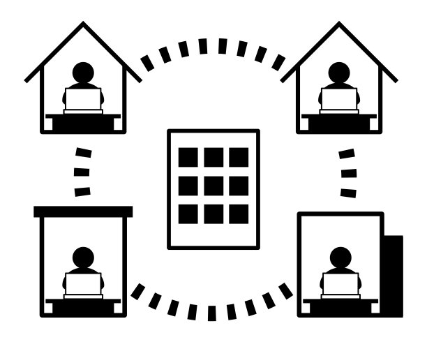 矢量插图推荐远程工作。在家工作图片下载