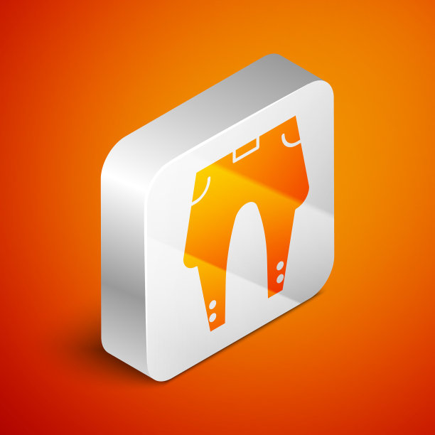 等距裤图标隔离在橙色背景图片下载