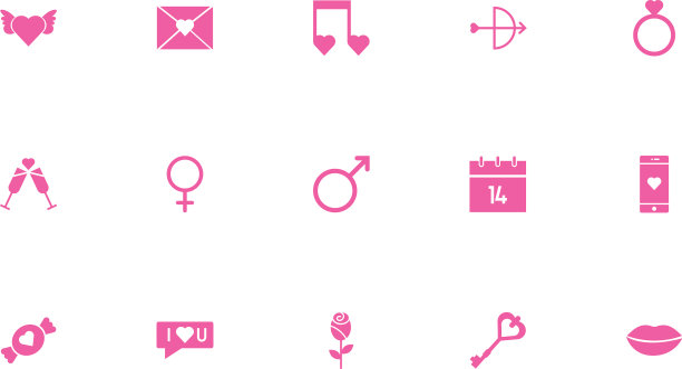 捆绑快乐情人节设置图标图片下载