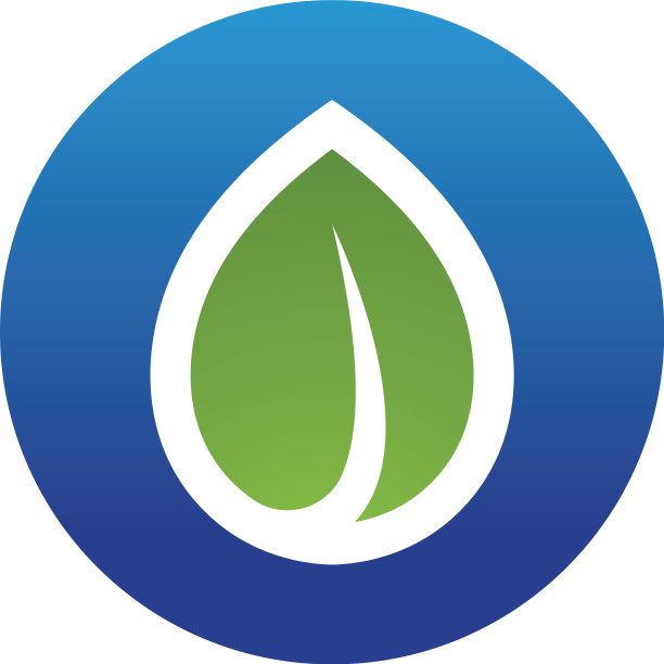 水滴和树叶符号标志模板图片下载